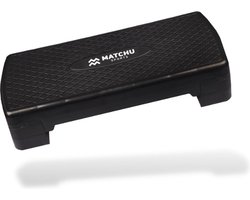 Matchu Sports - Aerobic Step - Fitness step - Stepbank - Step fitness - Zwart - Belastbaar tot 200kg - Fit step - In hoogte verstelbaar