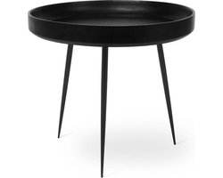 Mater Bowl table L - black stained mango wood - steel legs D52cm / H46cm