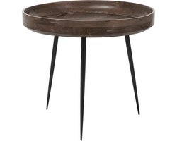 Mater Bowl table L - sirka grey stained mango wood - steel legs D52cm / H46cm