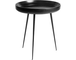 Mater Bowl table M - black stained mango wood - steel legs D46cm / H52cm