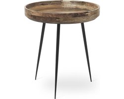 Mater Bowl table M - natural finish - steel legs D46cm / H52cm