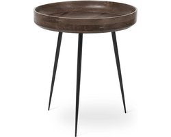 Mater Bowl table M - sirka grey stained mango wood - steel legs D46cm / H52cm