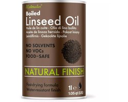 Materialix Gekookte lijnzaadolie – 1 liter – voedselveilig voor hout en steen met sneldrogende slijtvaste beschermende afwerking