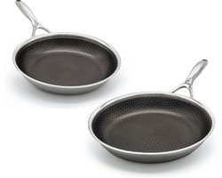 Matero 2-delige pannenset - PFAS vrije Koekenpannen - Non-stick & krasbestendige - Pannenset Inductie, Keramisch, Elektrisch, Oven - Ø 24/28 cm - Oven & vaatwasserbestendig