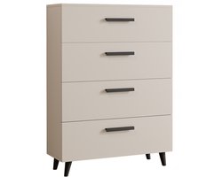 Matkam - OSLO-FIORD - Ladekast - 4 lade - 112 x 80 x 40 cm - op poten - Scandinavische stijl - kasjmier