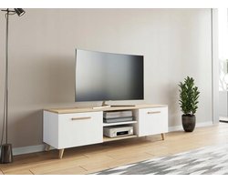 Matkam - TV-meubel - BERGEN 120cm - Scandinavische stijl, eiken artisan-wit, dressoir P
