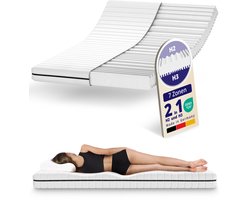 Matras - 140x200 - 7 zones - koudschuim - premium plus tijk - 15 cm hoog - Zacht