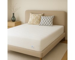 Matras - 180x200 cm - PREMIUM BAMBOO TIJK - Hotel XXL - Nasa Koudschuim - 14CM - Orthopedisch - Anti-allergie - Afritsbaar / Wasbaar - Stevig