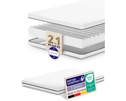 Matras - 200x200 - 7 zones - koudschuim - premium plus tijk - 15 cm - twijfelaar bed - Zacht