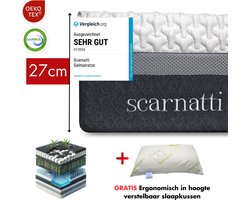 Matras 90 x 200 cm - 27cm hoog - Extra Comfort - Bamboe tijk - Koudschuim / Traagschuim matrassen - logeermatrassen - 90 x 200 cm