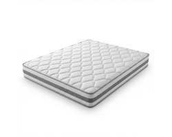 Matras - Ergonomisch schuimmatras - Veringmatras voor volwassenen - Woninginrichting - Zachte stof - Middelhard, hypoallergeen - Schuimmateriaal - 160x200x25 cm - Geschikt voor slaapkamers, appartementen of logeerkamers - Wit