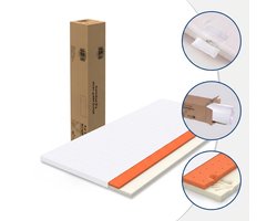 matras - H3 medium stevig 90 x 200 cm 5 cm hoog - wit met oranje schuim wasbare hoes