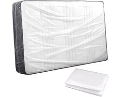 Matras Hoes - Beschermhoes Tijdens Verhuizen en Opslag - 120x200 Cm (30 cm dik) - Opbergtas voor Matrassen - Beschermhoes - voor Verhuizing, Opslag, Transport - Waterdicht - Transparant