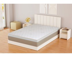 Matras – Pocketveringmatras – Traagschuimmatras – Comfortmatras – Ergonomisch matras – 140x200 cm – 800 pocketveren & 4,5 cm memory gel – 13 ondersteuningszones & Afneembare linnen katoenen hoes