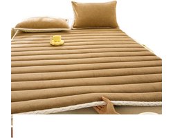 Matras Topper - Bed Tapijt - Gezellig Slapen - Zacht Flanellen - 180x200cm - Kaki