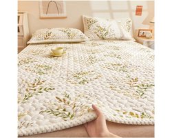 Matras Topper - Matrasbeschermer Overlay - Warm Slapen - Drievoudige Laag Structuur - 150 x 200 cm - Rood