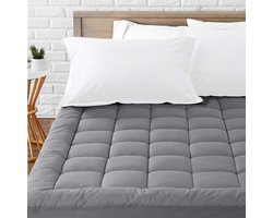 Matras Topper - Matrasbeschermer Quilt - Comfortabel Slapen - Diepe Hoeken - Twin XL - Donkergrijs