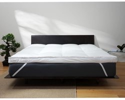 Matras topper - Natuurlijke vulling - Zacht slapen - Twee lagen constructie - 140x200 cm - Wit