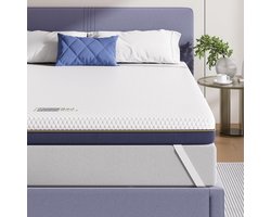 Matras Topper - Oplegger - Slaapcomfort Verbeteren - Gel Traagschuim - 200x200cm - Goud