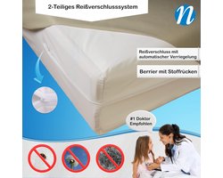 Matrasbeschermer met Rits - 100% Katoen, Ademend, Bescherming tegen Allergenen