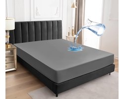 Matrasbeschermer Waterdicht 160x200cm ademend Grijs - Matras Topper Vochtwerend Matteress Cover