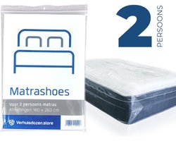 Matrashoes - Matrasbeschermer - Watervast - Tweepersoons - 260x180cm - Verhuizen - Opslag