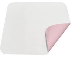 Matrasonderlegger - Incontinentiemat - Bed onderleggers - Matrasbeschermer - Herbruikbaar - Wasbaar - Roze Wit - 92x87 cm - Waterproof mat - Baby's - Kinderen - Volwassenen - Ouderen - Dieren