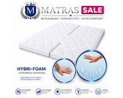 Matrassale Dubbel Split Topper 160x200 - Hotel Excellent topdekmatras - HR Hybri-Foam - Extra Dik - Tencel - Afneembare & Wasbare Hoes