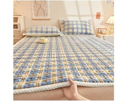 Matrastopper Koraal Fluweel - Matrasbeschermer Opvouwbaar - Warm Slapen - Drielaags Structuur - 90x200cm - J