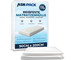 Matraszak - Matrashoes Beschermhoes - Verhuizen Opslag - Ultra Dik 120 µm - 90x200 cm - Transparant