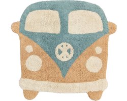 Mats & Joy® Retro Camper Vloerkleed Kinderkamer 77x80cm - 100% katoen - ca. 1500 g/m² - Wasbaar - Zacht Tapijt Kinderkamer - Vloerkleed Babykamer - Tapijt Kinderen - Jongens en Meisjes Slaapkamer