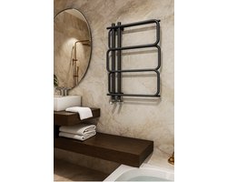 Matsu Designradiator Zwart – Verticale Badkamer Radiator / Handdoekradiator