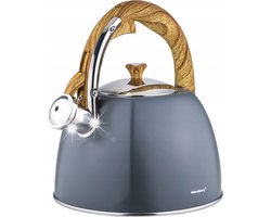 Matte Grijze Waterkoker 3L met Fluitje - Geschikt voor Inductie