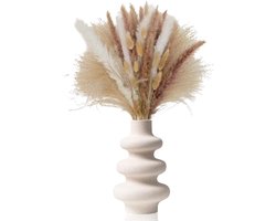 Matte White Vase - Pampas Grass - Perforated Dried Flower Vase - Modern Decorative Doughnut Spiral Vase - Uniek Trouwring Geschenk