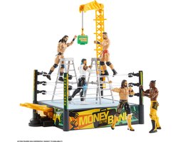 Mattel WWE speelset Money in the Bank Cash-In ring met accessoires.