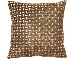 MATTHEO | sierkussen | 45x45 cm | Deep Teal | blauw, bruin, beige | Hoii