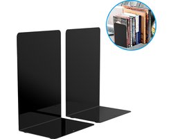 MATTI® - Boekensteun - Metalen Boekenhouder - Boekensteun Zwart - Boekenstandaard Set van 2 - Zwart