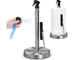 MATTI® - Keukenrolhouder - Keukenrolhouders - Staande Keukenrolhouder RVS - Incl. Sprayflesje