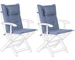 MAUI - Zitkussen set van 2 - Blauw - 40 x 54 cm - Polyester