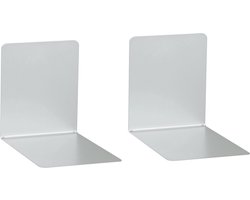 MAUL Boekensteunen staal magnetisch kratzfest pulverbeschichtet glänzend magnethaftend 14 x 12 x 14 cm zilver