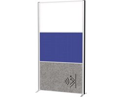 MAULconnecto scheidingswand 100 x 182 cm - akoestisch - standvoet - zilver - 1 stuk - MAUL