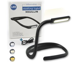 Maullin Neklamp - Leeslampje voor Boek - Nekleeslamp - Neklamp voor in Bed - Neklampje voor Haakwerk - Boeklampje & Nekleeslamp - Oplaadbaar - Flexibel - Zwart