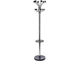 MAULnubis Kapstok chrome - 20 haak - standvoet - zilver - 1 stuk - Ø 40 x 177.5 cm - MAUL