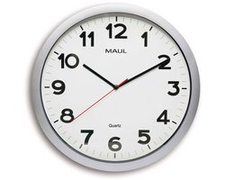 MAULstep Wandklok 40 incl. batterij- zilver - 1 stuk - Ø 40 x 4.8 cm - MAUL