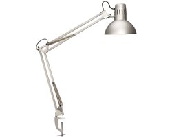 MAULstudy Bureaulamp - LED - Metaal - Zilver - Tafellamp met Klem