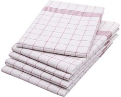 MAUS gastro theedoeken set rood geruit katoen - 5 stuks