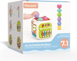 Mauzek® Activiteiten Kubus 7in1 – Montessori Speelgoed – Kinderspeelgoed – Blokkendoos – Speelkubus – Sensorisch Speelgoed – Educatief Speelgoed – Motorisch – Peuter Speelgoed – Jongens – Meisjes – Voor onderweg – 1 jaar – 2 jaar – 3 jaar – 4 jaar