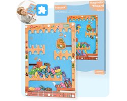 Mauzek® Magnetisch Doolhof Alfabet – Montessori speelgoed – Letters leren – Houten speelgoed – Magneetspel – Sensorisch – Activiteitenbord – Magnetisch – Peuter – Voor in de auto – Voor onderweg – Jongens – Meisjes – 3 jaar – 4 jaar – 5 jaar – 6 jaar
