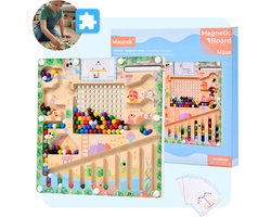 Mauzek® Magnetisch Doolhof Bos – Montessori speelgoed – Houten speelgoed – Magneetspel – Educatief Spel - Sensorisch Speelgoed – Reisspeelgoed – Magnetisch Spel – Peuter speelgoed – Speelbord – Jongens – Meisjes – 3 jaar – 4 jaar – 5 jaar – 6 jaar