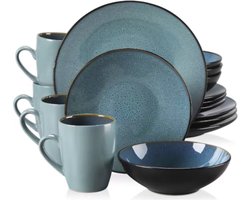 Mavelle Serviesset - 16 delig - 4 persoons - Groen - Dinerborden - Bordenset - Servies - Ontbijtborden - Diepe borden